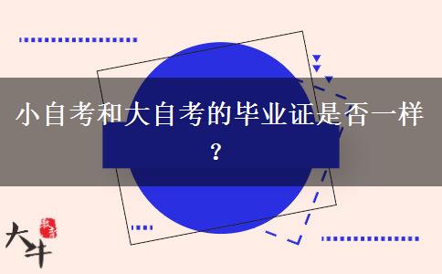 小自考和大自考的毕业证是否一样？