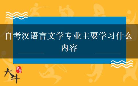 自考汉语言文学专业主要学习什么内容