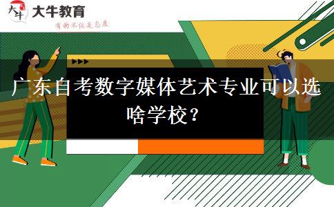 广东自考数字媒体艺术专业可以选啥学校？