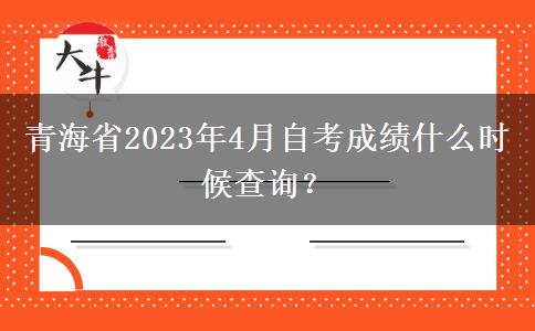 青海省2023年4月自考成绩什么时候查询？