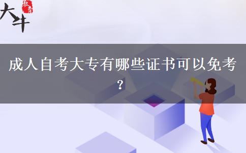 成人自考大专有哪些证书可以免考？