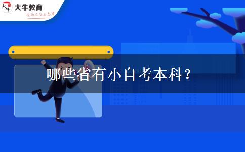 哪些省有小自考本科？