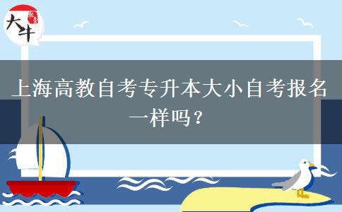 上海高教自考专升本大小自考报名一样吗？