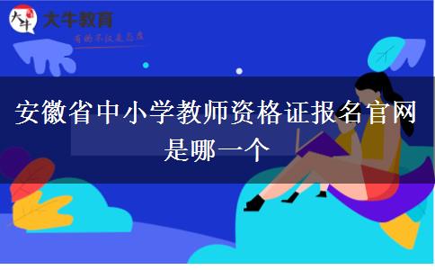 安徽省中小学教师资格证报名官网是哪一个