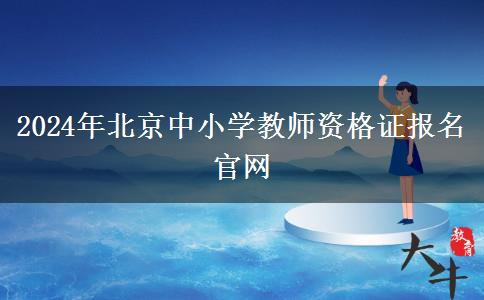 2024年北京中小学教师资格证报名官网