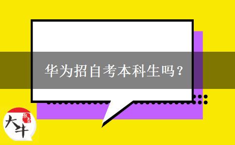 华为招自考本科生吗？