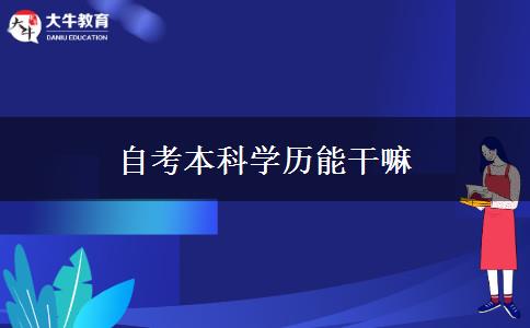 自考本科学历能干嘛