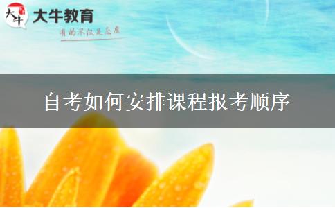 自考如何安排课程报考顺序