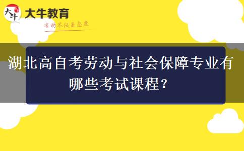 湖北高自考劳动与社会保障专业有哪些考试课程？