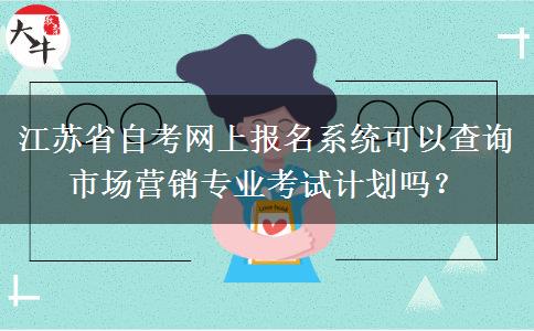 江苏省自考网上报名系统可以查询市场营销专业考试计划吗？