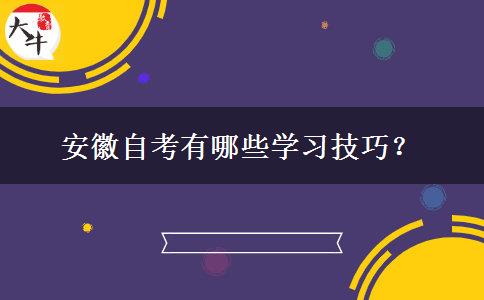 安徽自考有哪些学习技巧？