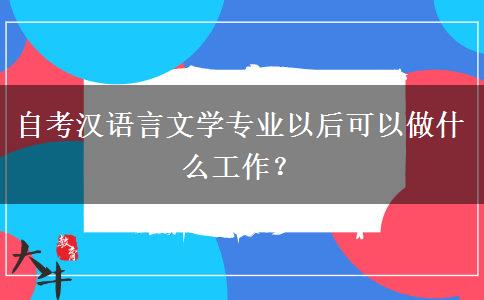 自考汉语言文学专业以后可以做什么工作？