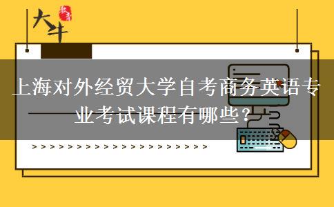 上海对外经贸大学自考商务英语专业考试课程有哪些？