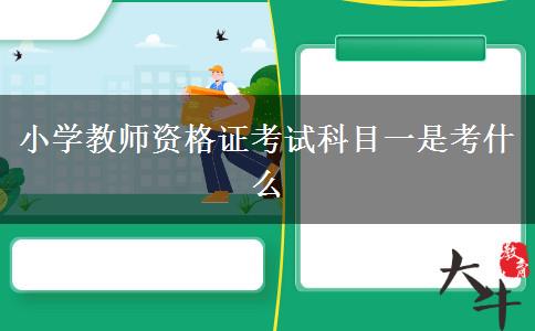 小学教师资格证考试科目一是考什么