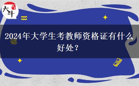 2024年大学生考教师资格证有什么好处？