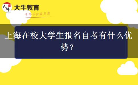 上海在校大学生报名自考有什么优势？