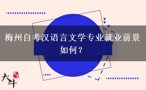 梅州自考汉语言文学专业就业前景如何？