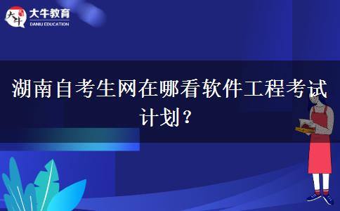 湖南自考生网在哪看软件工程考试计划？