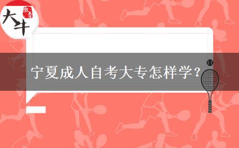宁夏成人自考大专怎样学？