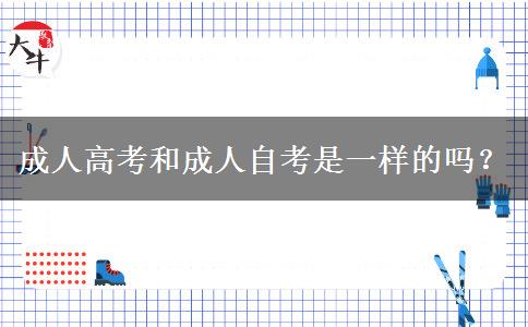 成人高考和成人自考是一样的吗？