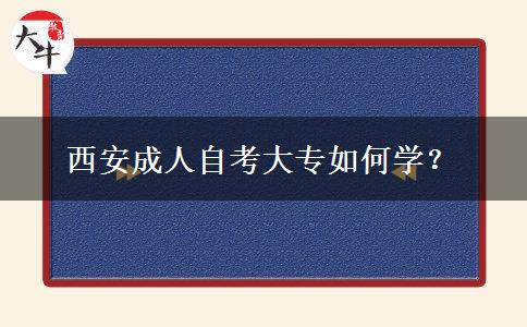 西安成人自考大专如何学？