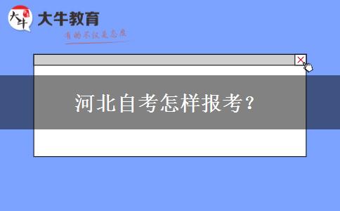 河北自考怎样报考？