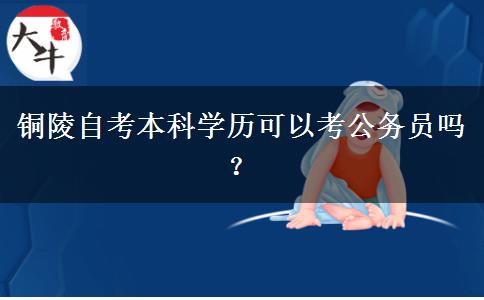 铜陵自考本科学历可以考公务员吗？