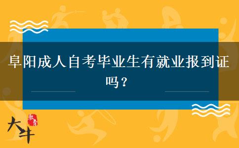 阜阳成人自考毕业生有就业报到证吗？