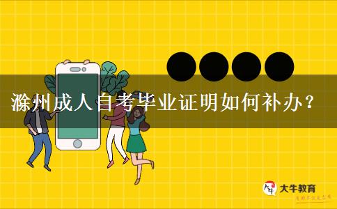 滁州成人自考毕业证明如何补办？