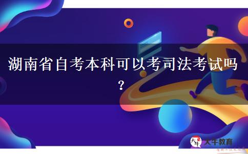 湖南省自考本科可以考司法考试吗？