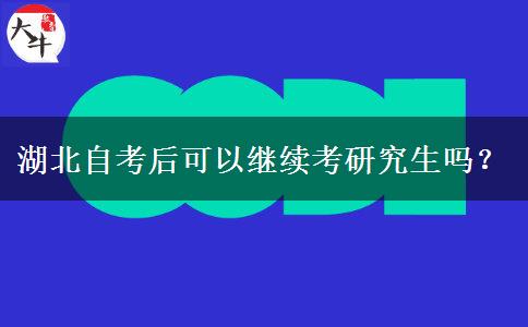 湖北自考后可以继续考研究生吗？