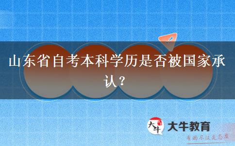 山东省自考本科学历是否被国家承认？
