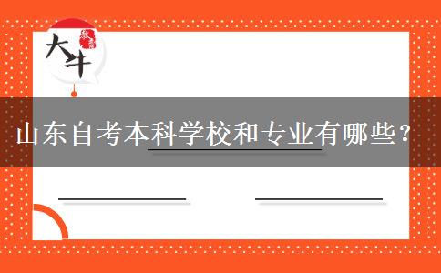 山东自考本科学校和专业有哪些？