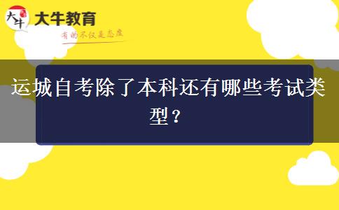 运城自考除了本科还有哪些考试类型？