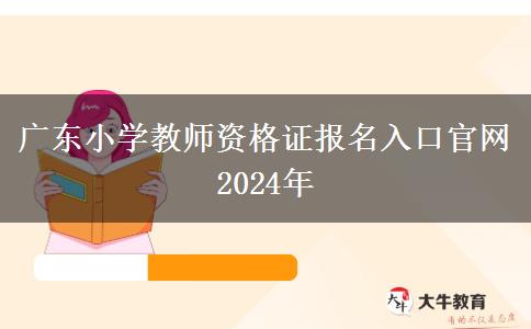 广东小学教师资格证报名入口官网2024年
