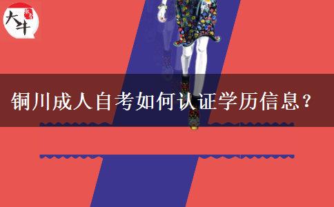 铜川成人自考如何认证学历信息？