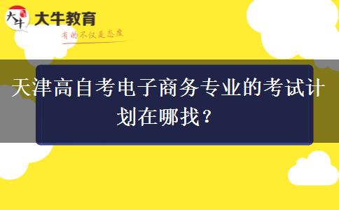 天津高自考电子商务专业的考试计划在哪找？