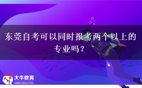 东莞自考可以同时报考两个以上的专业吗？