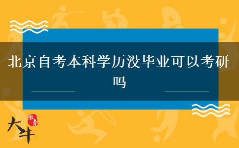 北京自考本科学历没毕业可以考研吗