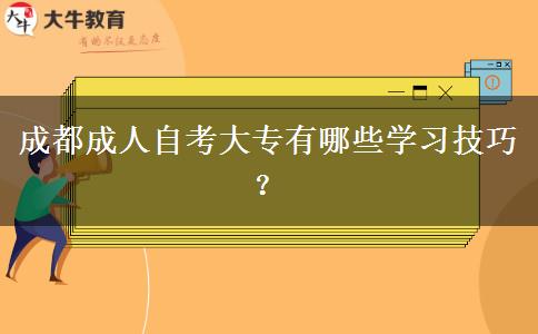 成都成人自考大专有哪些学习技巧？