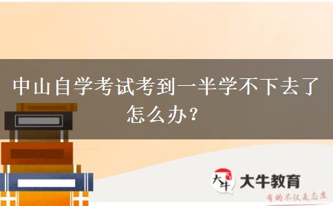 中山自学考试考到一半学不下去了怎么办？