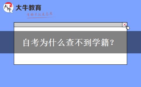 自考为什么查不到学籍？