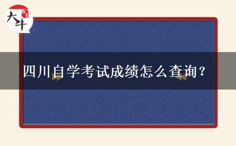 四川自学考试成绩怎么查询？