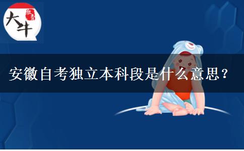 安徽自考独立本科段是什么意思？