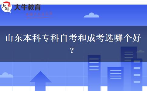 山东本科专科自考和成考选哪个好？