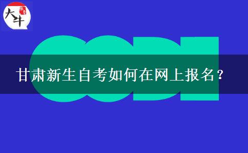 甘肃新生自考如何在网上报名？