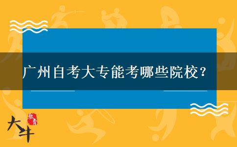 广州自考大专能考哪些院校？