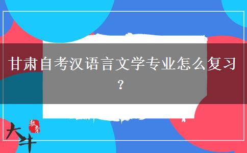 甘肃自考汉语言文学专业怎么复习？