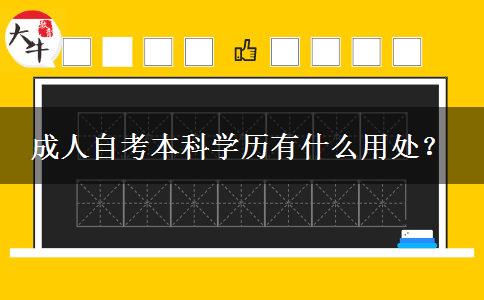 成人自考本科学历有什么用处？