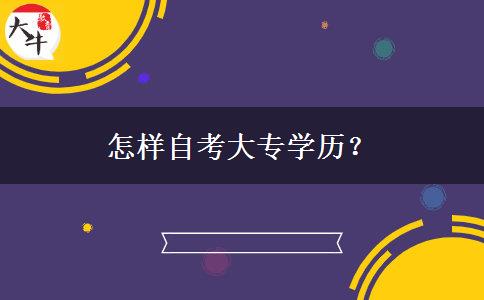 怎样自考大专学历？